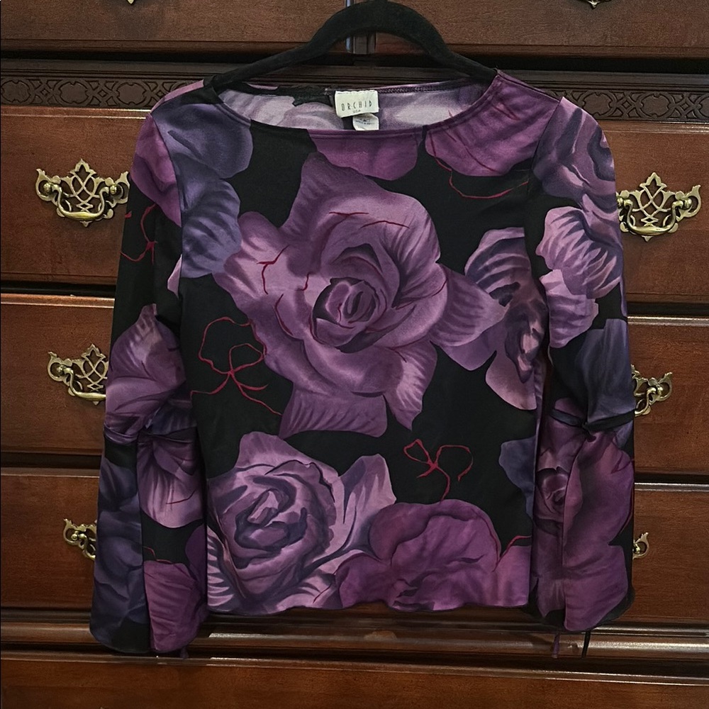 Purple Floral Women's Top